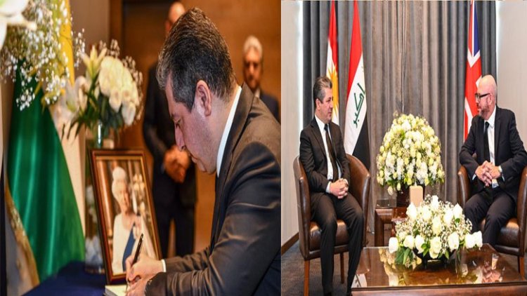 Başbakan Mesrur Barzani, İngiltere Kraliçesi için açılan taziye defterini imzaladı