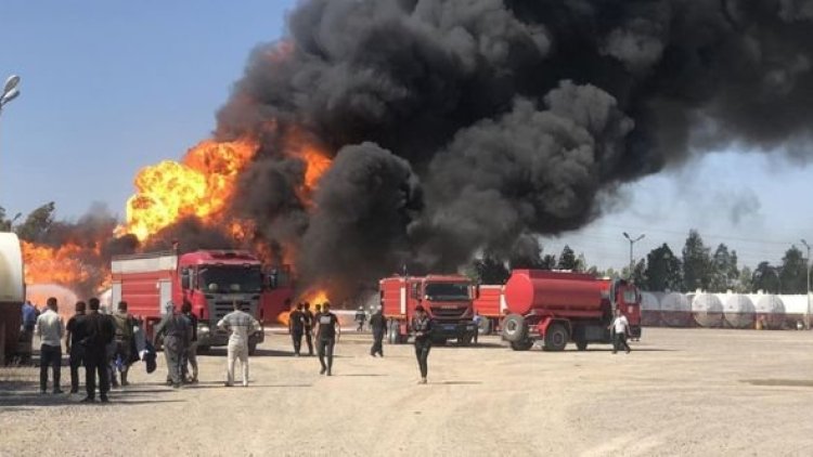 Başkent Erbil yakınlarındaki petrol rafinerisinde yangın