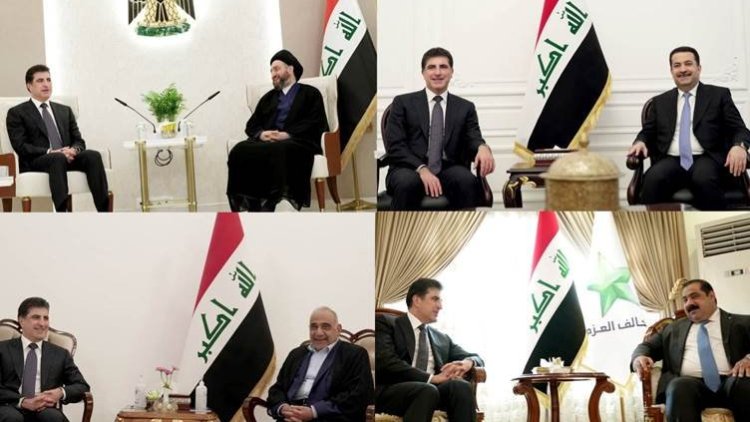 Başkan Neçirvan Barzani Bağdat’ta siyasi liderlerle görüştü