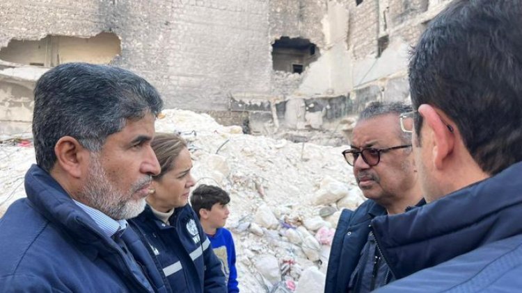 DSÖ Genel Direktörü Ghebreyesus depremin vurduğu Halep'te