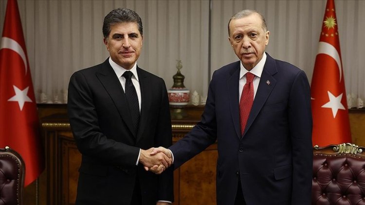 Neçirvan Barzani Ankara'da Recep Tayyip Erdoğan'la bir araya geldi