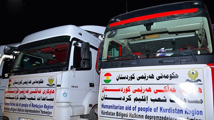 Kürdistan Bölgesi’nden Urfa'daki depremzedelere insani yardım