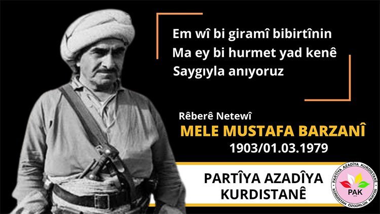 PAK: Molla Mustafa Barzani’nin yaşamı, Kürdistan özgürlük mücadelesinin kısa bir özetidir