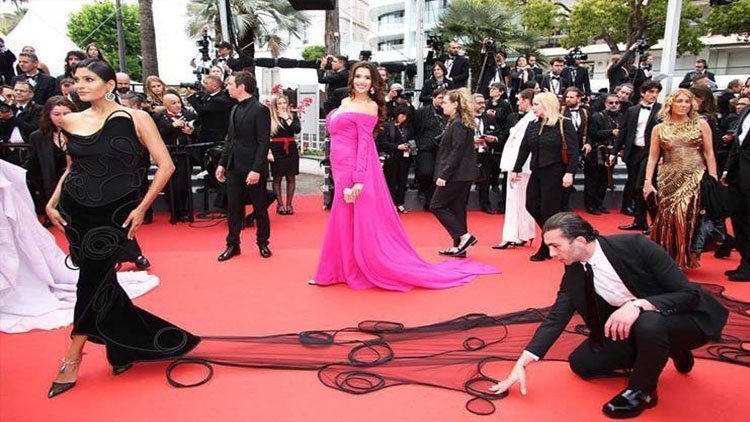 Ünlü yıldız Cannes Festivalinde Kürt modacının tasarladığı elbiseyi giydi