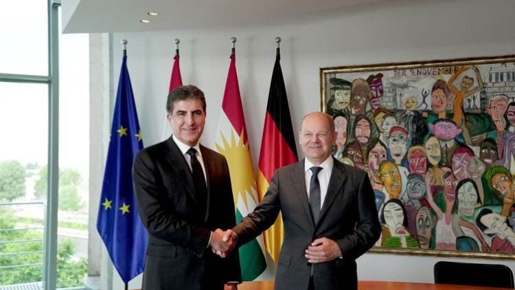 Neçirvan Barzani, Almanya Başbakanı Scholz ile bir araya geldi