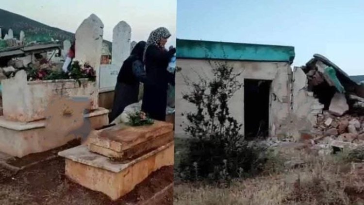 Afrin’deki silahlı gruplar, mermer için mezar taşlarını çalıyor
