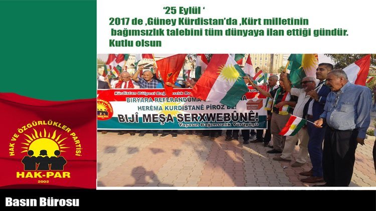 HAK-PAR: Bağımsızlık Kürt Halkının Hakkıdır