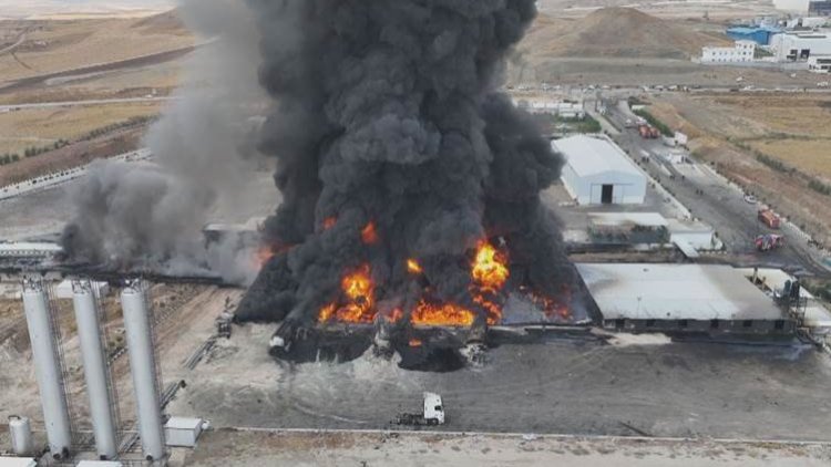 Süleymaniye’deki petrol tesisinde yangın