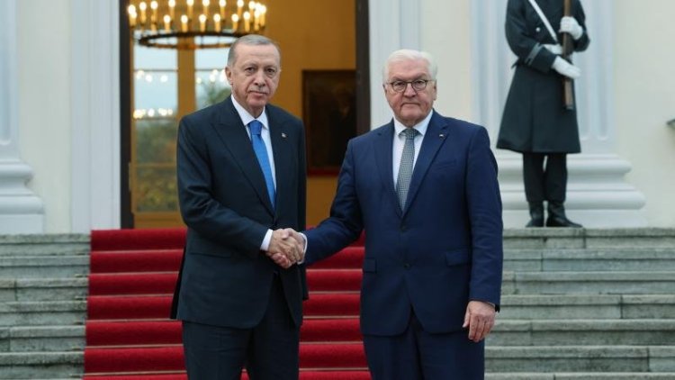 Erdoğan, Almanya'da Cumhurbaşkanı Steinmeier ile görüştü