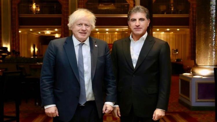 Nerçirvan Barzani Boris Johnson'ı kabul etti