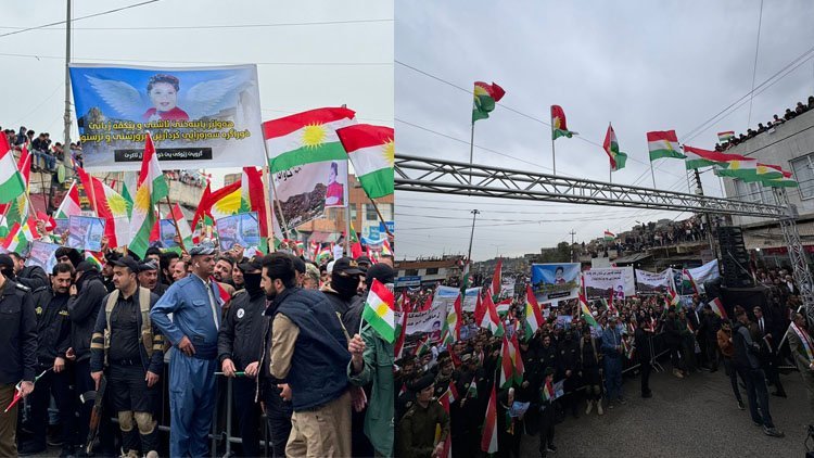 Akre'de İran'ın Erbil saldırılarına karşı gösteri