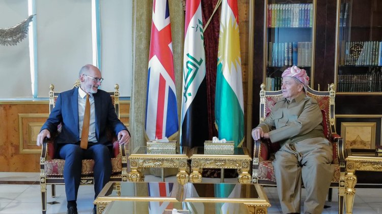 İngiliz diplomat, ülkesinin İran saldırısına ilişkin tutumunu Başkan Barzani'ye aktardı