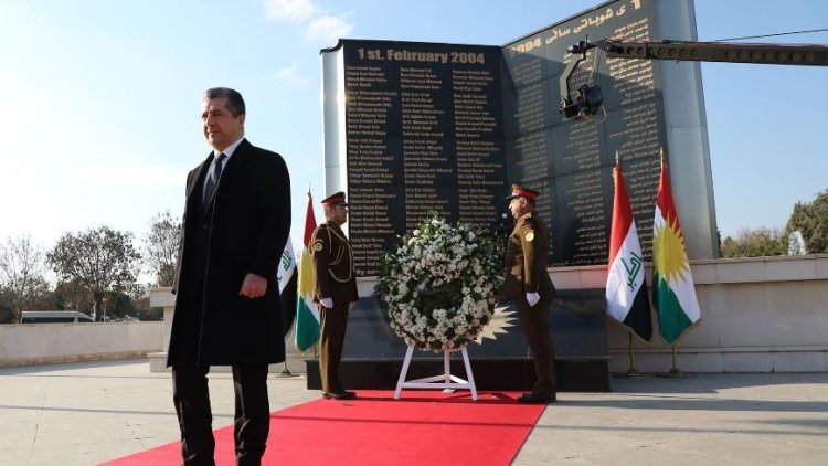 Erbil'de Başbakan Barzani'inin katılımıyla 1 Şubat şehitleri için anma töreni