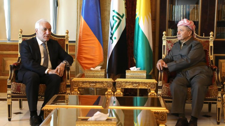 Başkan Barzani, Ermenistan Cumhurbaşkanı Haçaturyan ile görüştü
